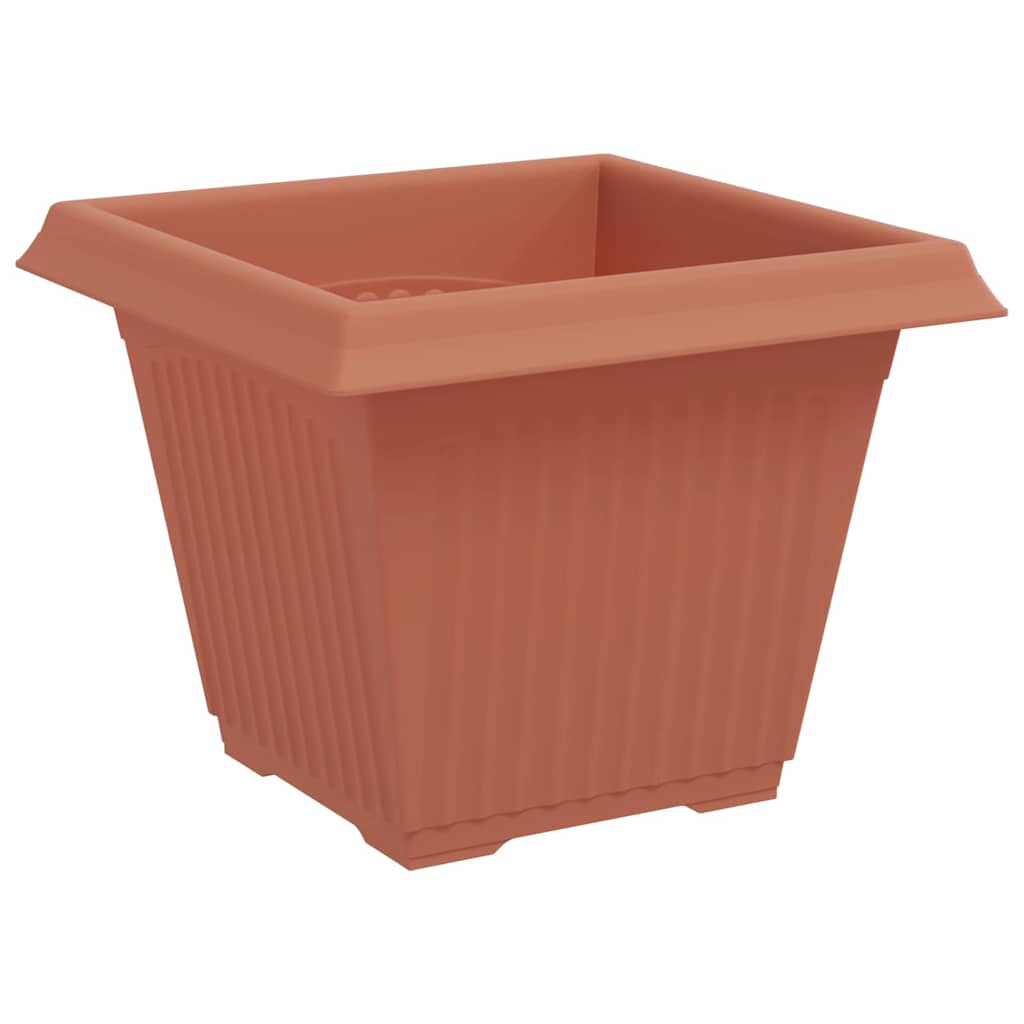 vidaXL Square Flower Pot 6 pcs Brick Red 38 x 38 x 30 cm Plastic 5