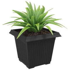 vidaXL Square Flower Pot 6 pcs Black 33 x 33 x 26 cm Plastic 3