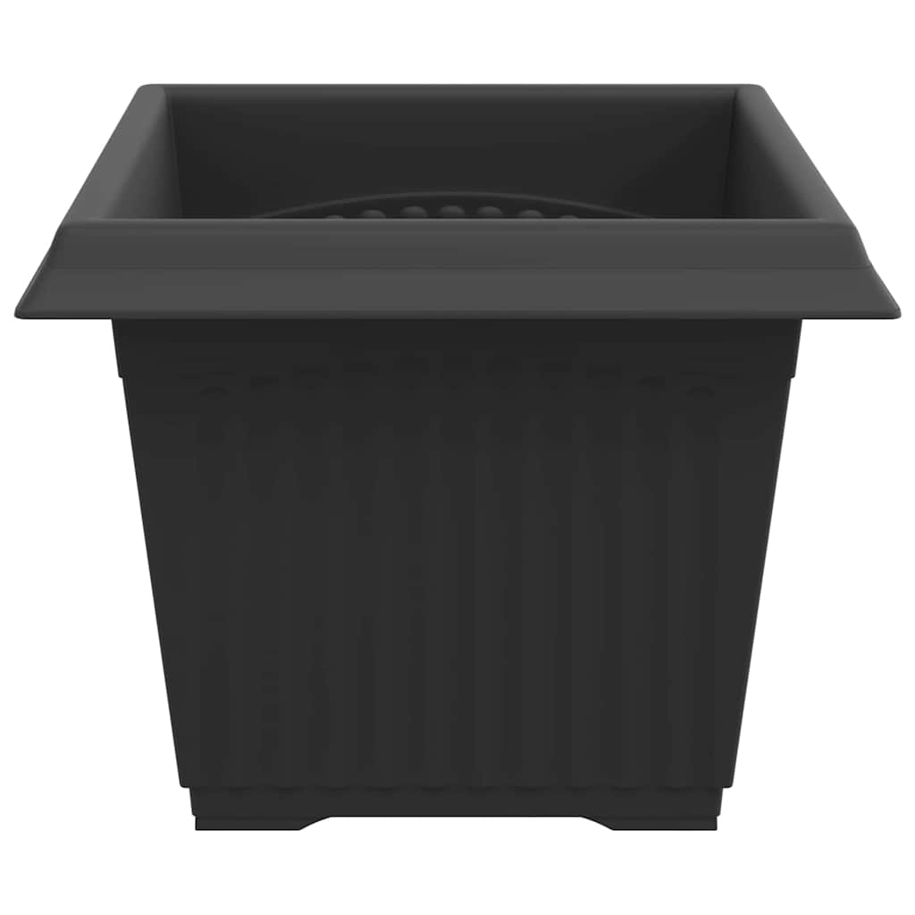 Square Flower Pot Plastic Black 24 pcs 23 cm 17.5 cm 23 cm