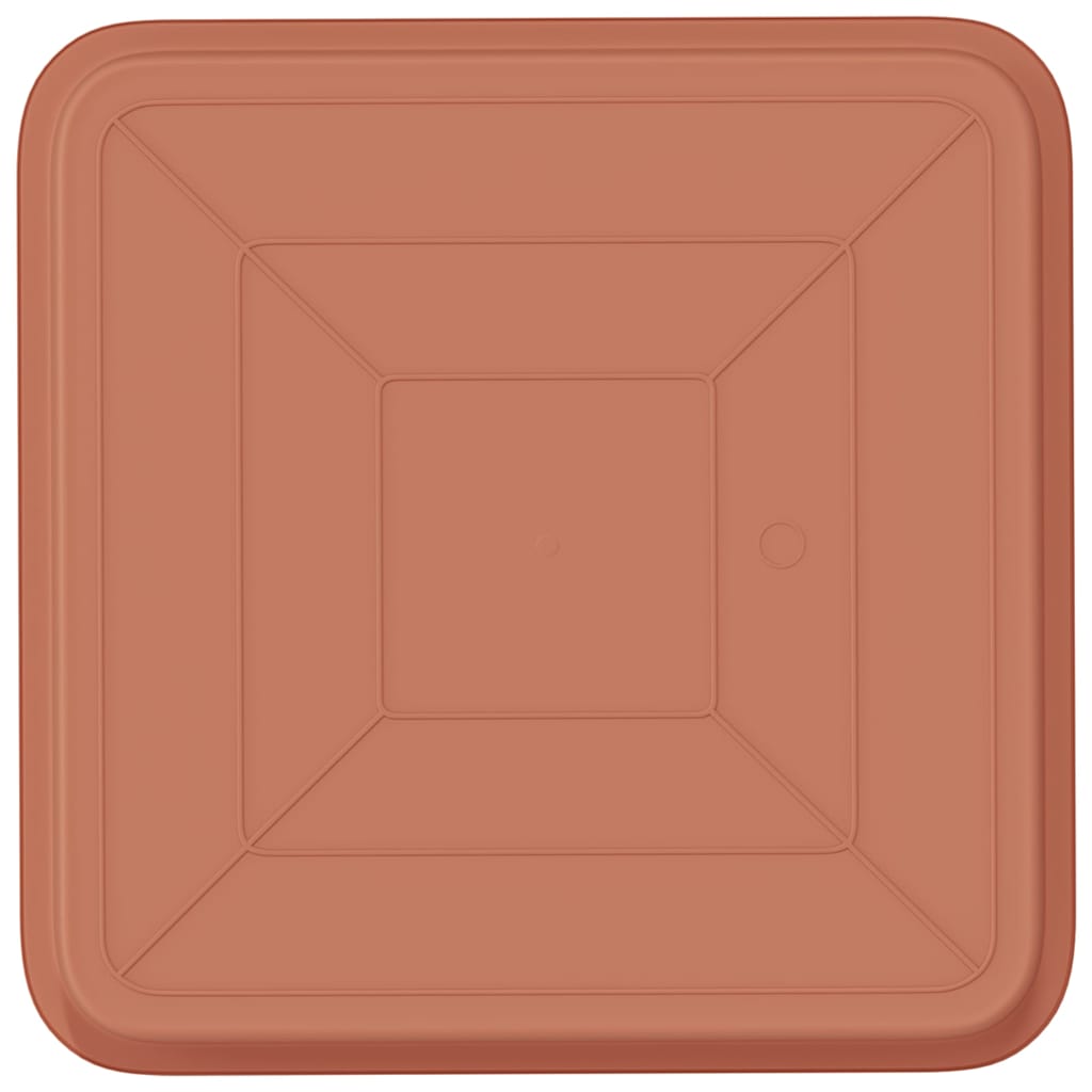 vidaXL Square Flower Tray 24 pcs Brick Red 36 x 36 x 2.5 cm Plastic 6