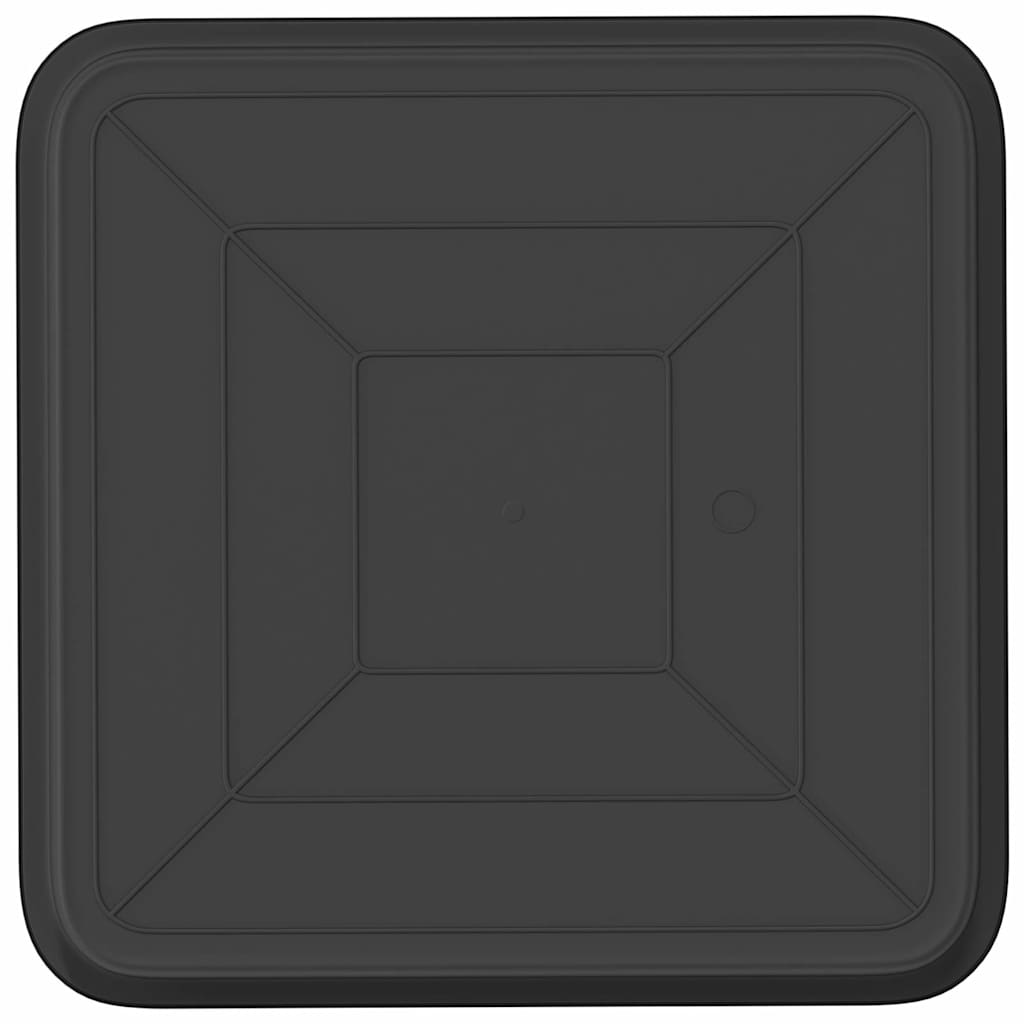 vidaXL Square Flower Tray 24 pcs Black 36 x 36 x 2.5 cm Plastic 6