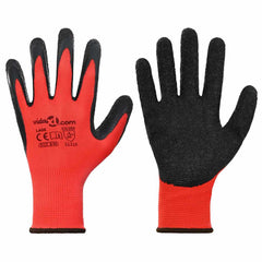 vidaXL Work Gloves 24 pcs Red and Black 8 / M Latex Coating 2