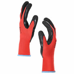 vidaXL Work Gloves 24 pcs Red and Black 9 / L Latex Coating 5