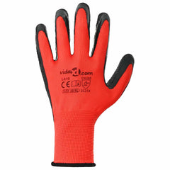 vidaXL Work Gloves 24 pcs Red and Black 10 / XL Latex Coating 6