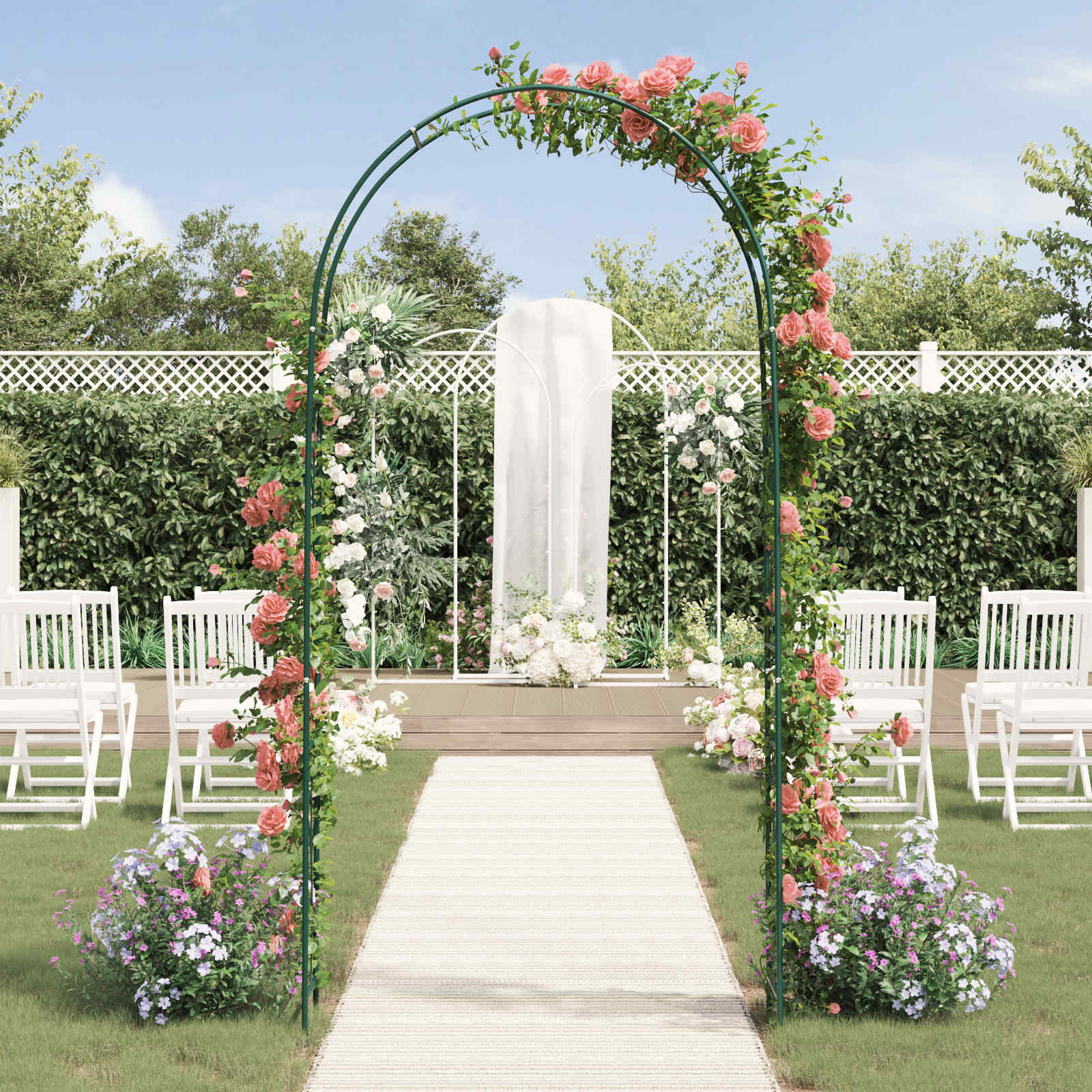 vidaXL Garden Arch Green 115 x 37 x 231 cm 4