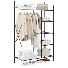 vidaXL Open Wardrobe with Shelf Black 104.5 x 45 x 172 cm Steel 3