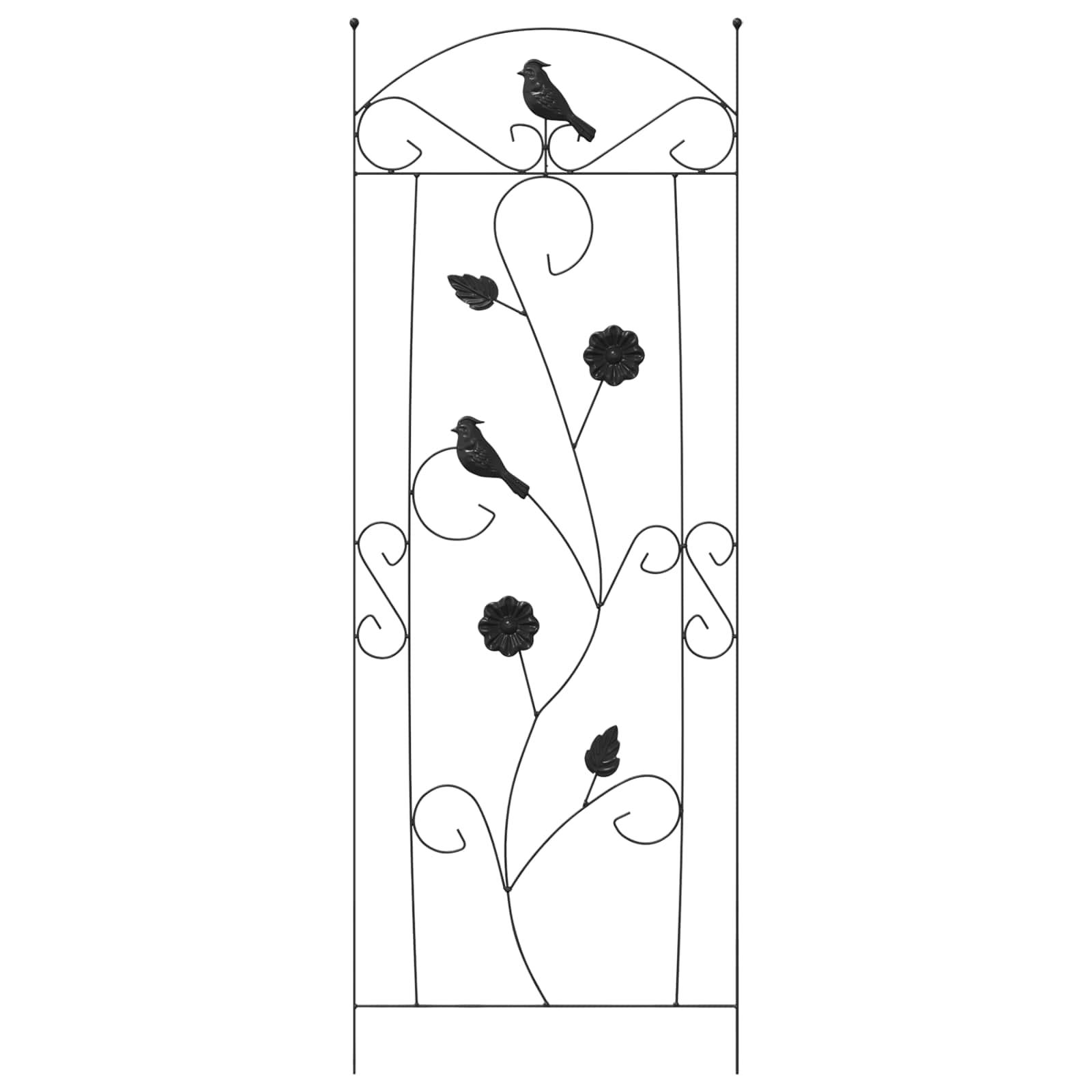 vidaXL Garden Fence 3 pcs Black 110 x 40 cm Steel 6
