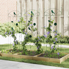 vidaXL Garden Fence 3 pcs Green 110 x 40 cm Steel 4