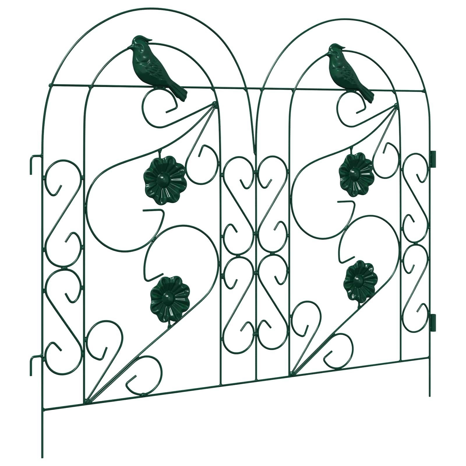 vidaXL Garden Fence 5 pcs Steel Green 4