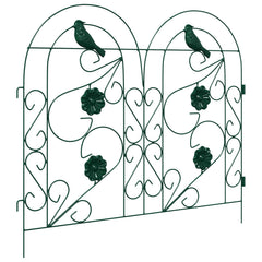 vidaXL Garden Fence 5 pcs Steel Green 4
