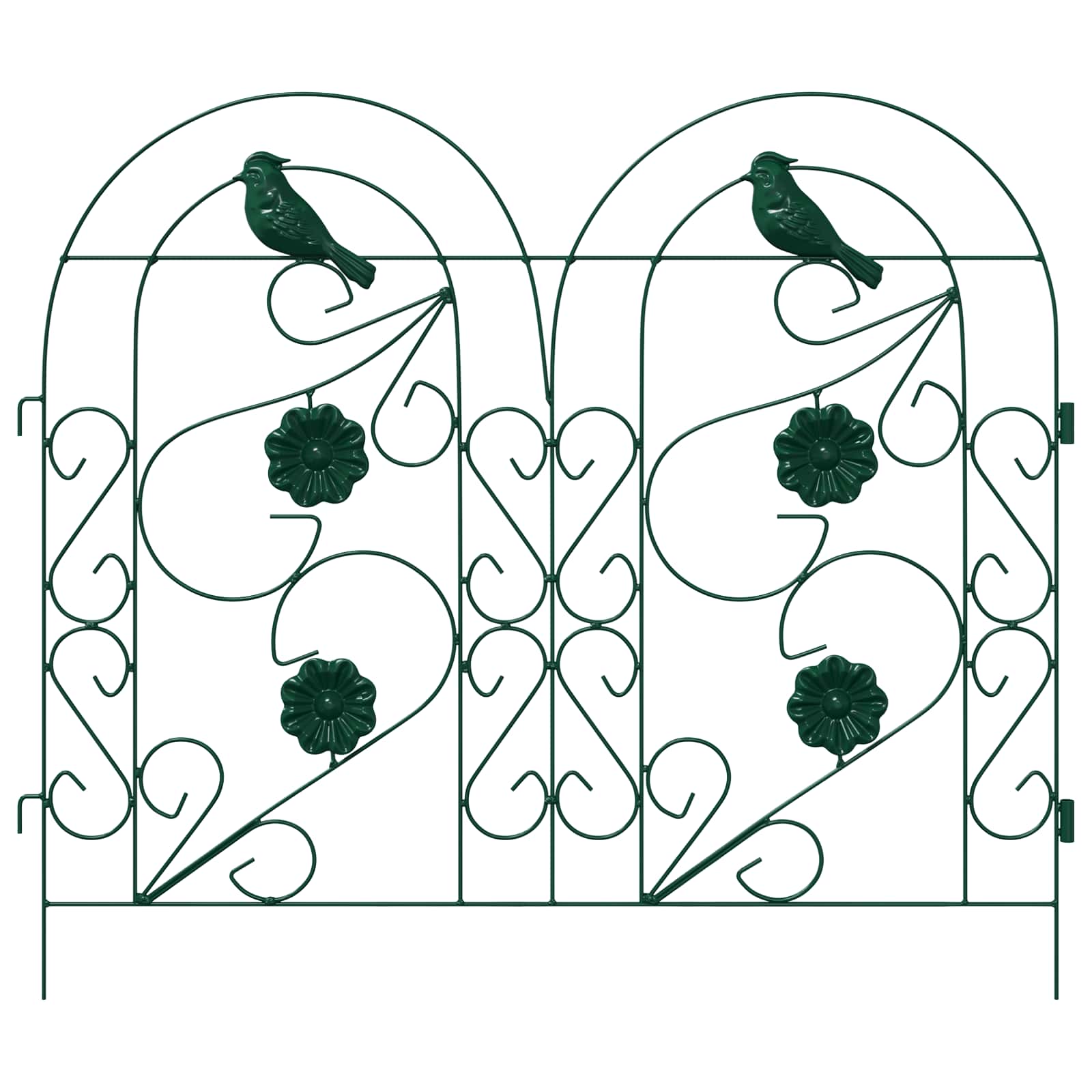 vidaXL Garden Fence 5 pcs Steel Green 5