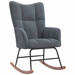 Rocking Chair 78 x 61 x 98 cm Velvet Dark grey without footstool