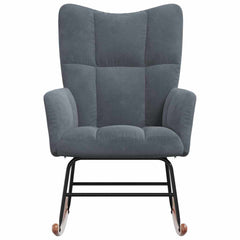 Rocking Chair 78 x 61 x 98 cm Velvet Dark grey without footstool