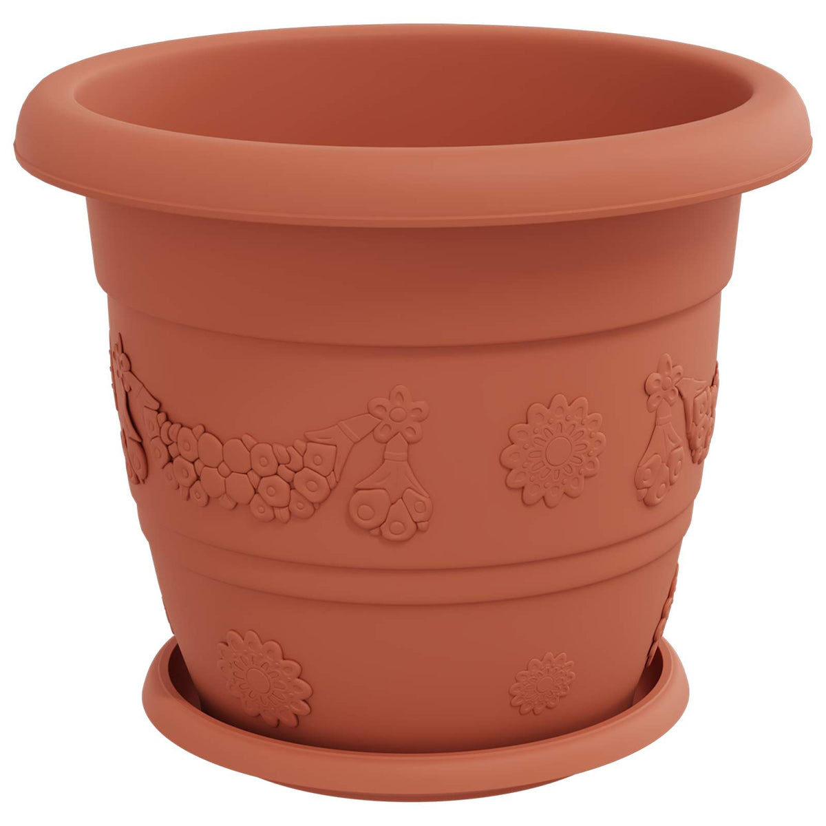 vidaXL Plant Pots 6 pcs Brick Red Ø 30 x 25 cm Plastic 5