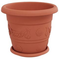 vidaXL Plant Pots 6 pcs Brick Red Ø 30 x 25 cm Plastic 5