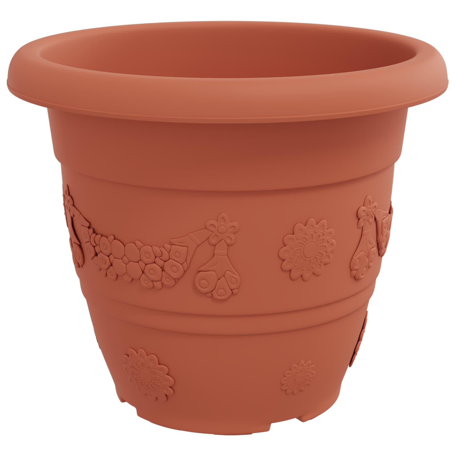 vidaXL Plant Pots 6 pcs Brick Red Ø 39 x 32 cm Plastic 6