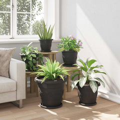 vidaXL Plant Pots 6 pcs Black Ø 39 x 32 cm Plastic 4