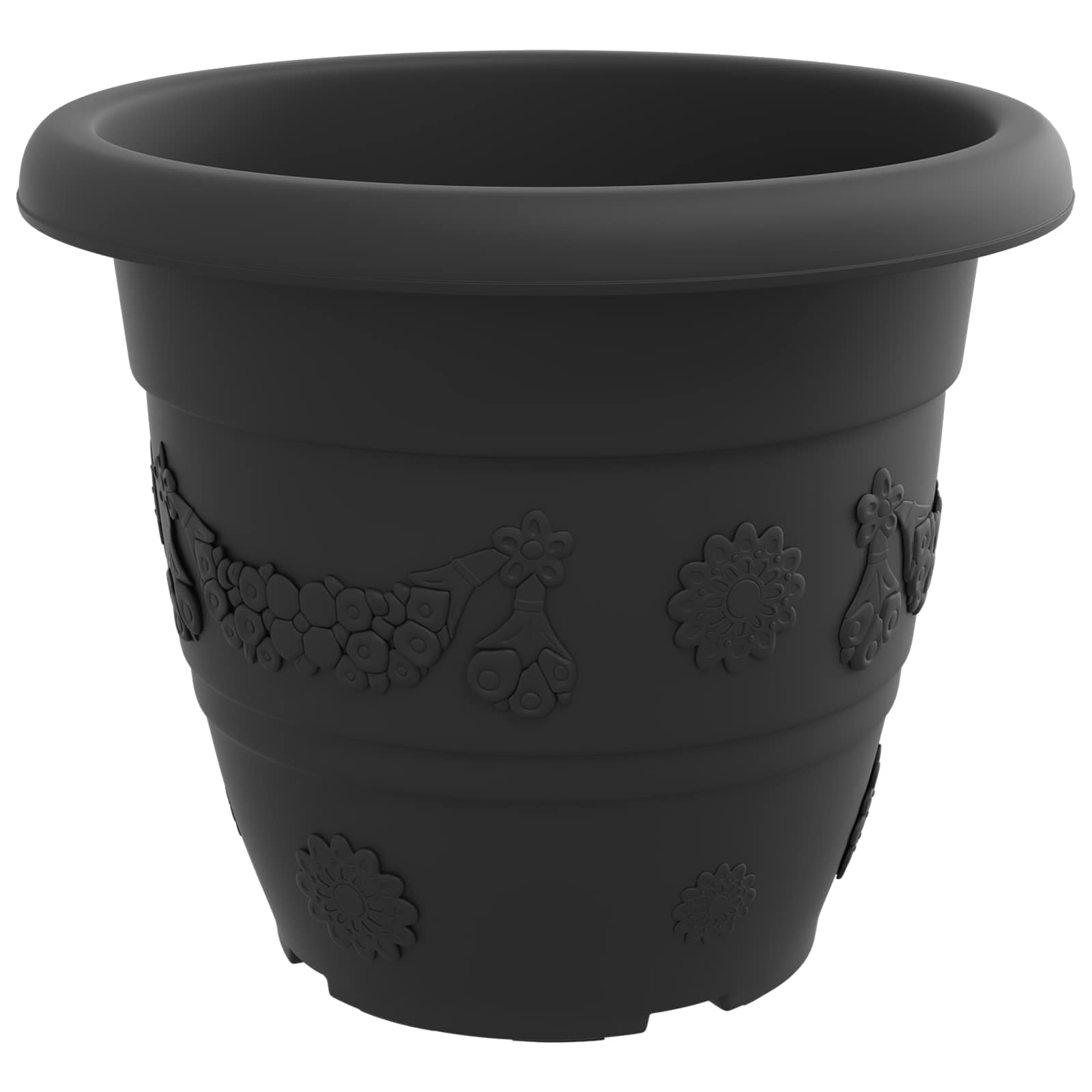 vidaXL Plant Pots 6 pcs Black Ø 39 x 32 cm Plastic 6