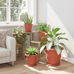 vidaXL Plant Pots 24 pcs Brick Red Ø 26 x 21.5 cm Plastic 4