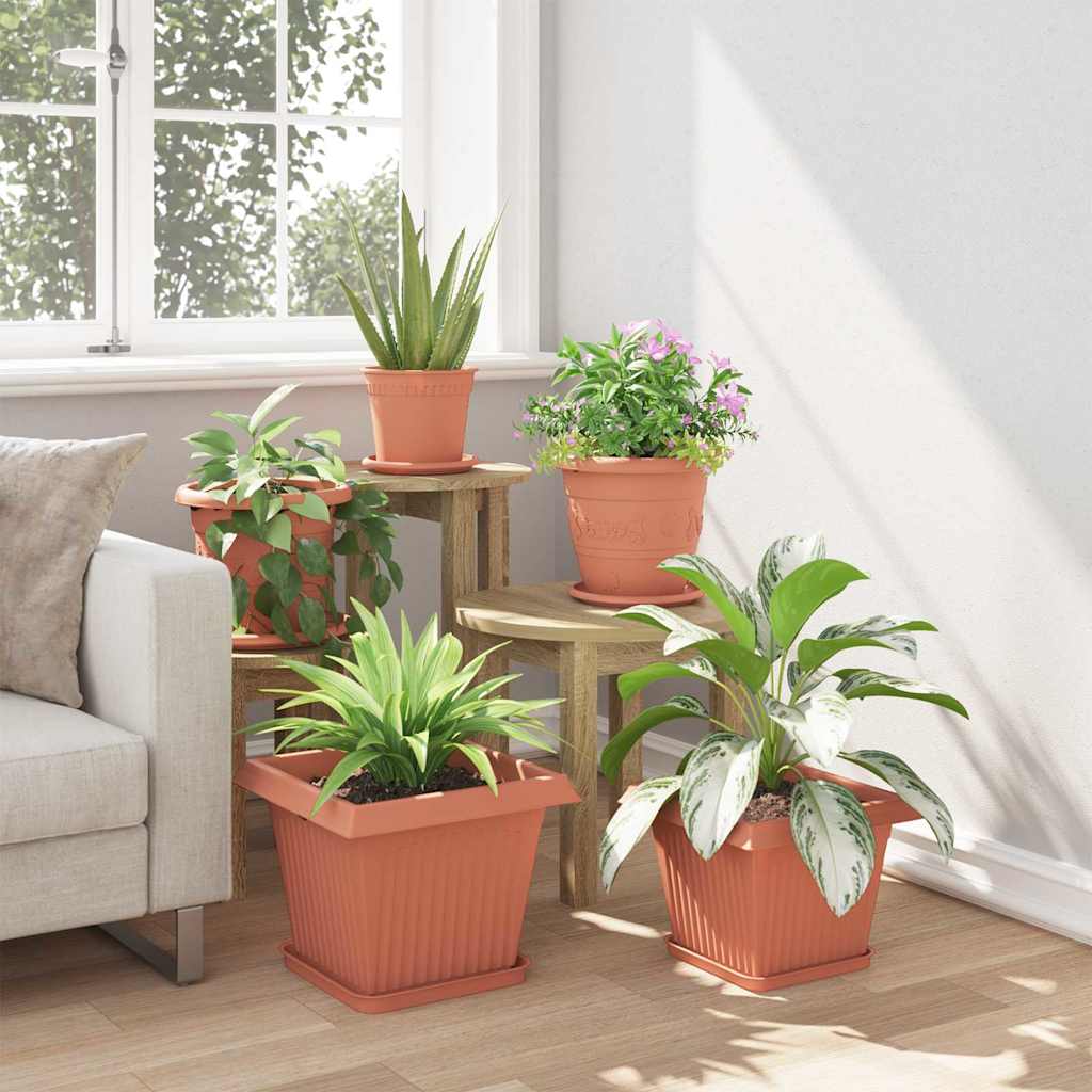vidaXL Plant Pots 6 pcs Brick Red Plastic 4