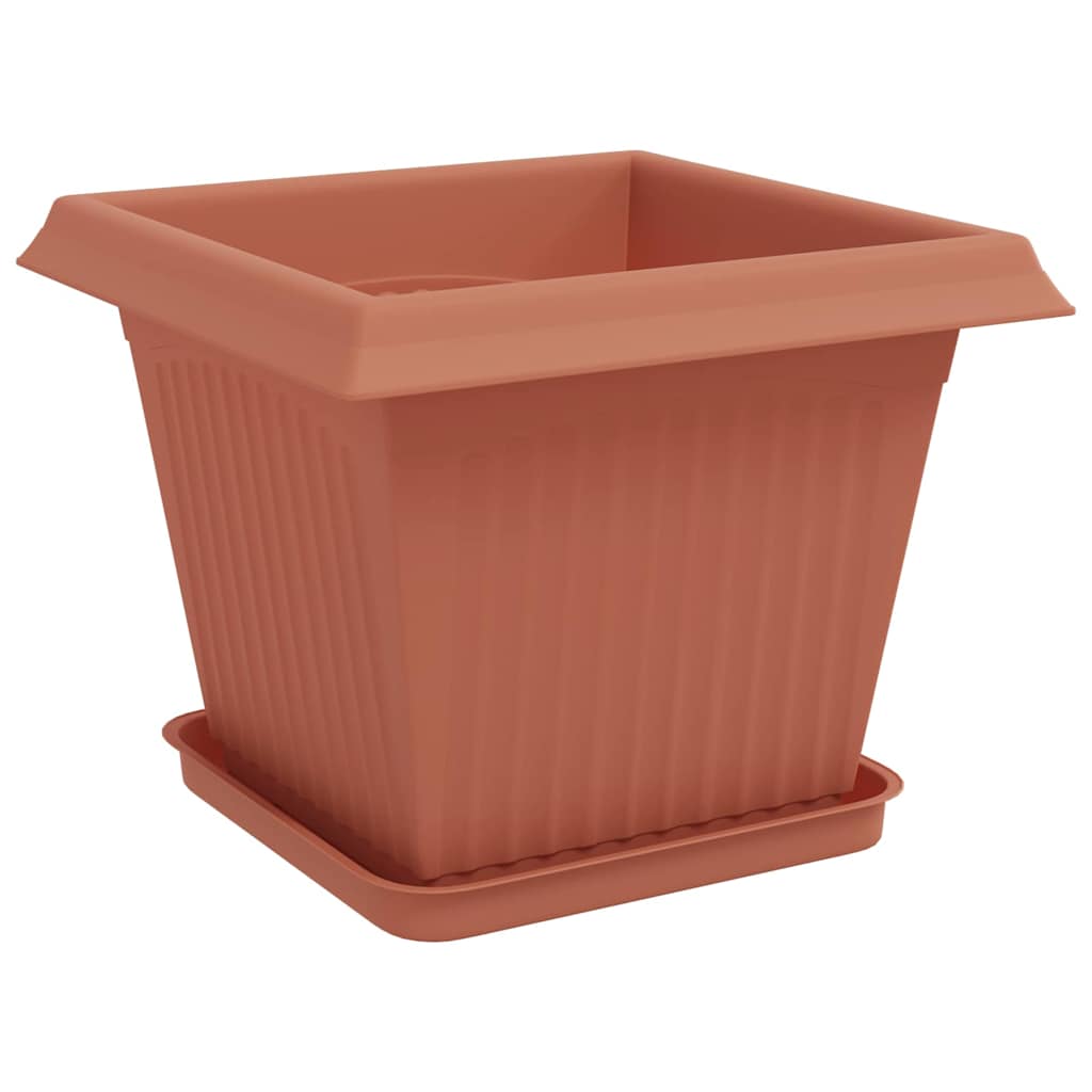 vidaXL Plant Pots 6 pcs Brick Red Plastic 5