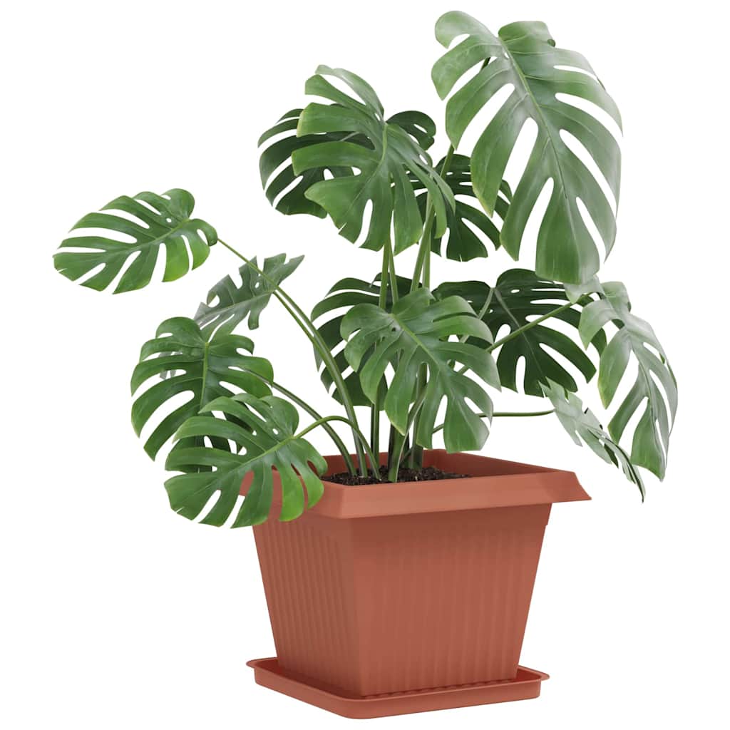 vidaXL Plant Pots 6 pcs Brick Red Plastic 3