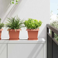vidaXL Plant Pots 24 pcs Brick Red Plastic 1