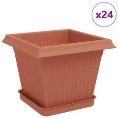 vidaXL Plant Pots 24 pcs Brick Red Plastic 2