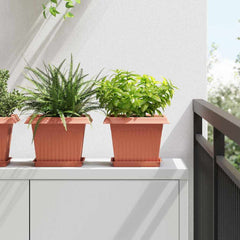 vidaXL Plant Pots 24 pcs Brick Red Plastic 1
