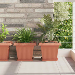 vidaXL Plant Pots 24 pcs Brick Red Plastic 1