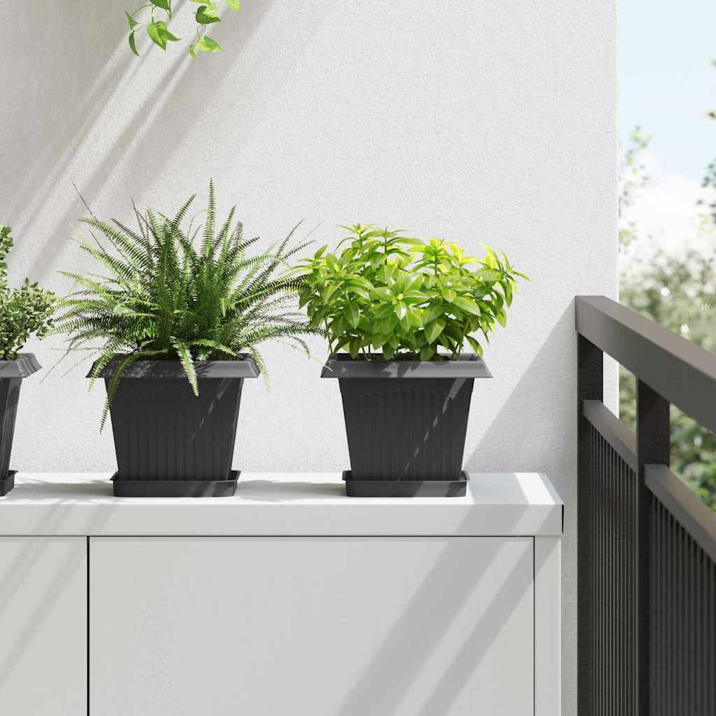 vidaXL Plant Pots 24 pcs Black Plastic 1