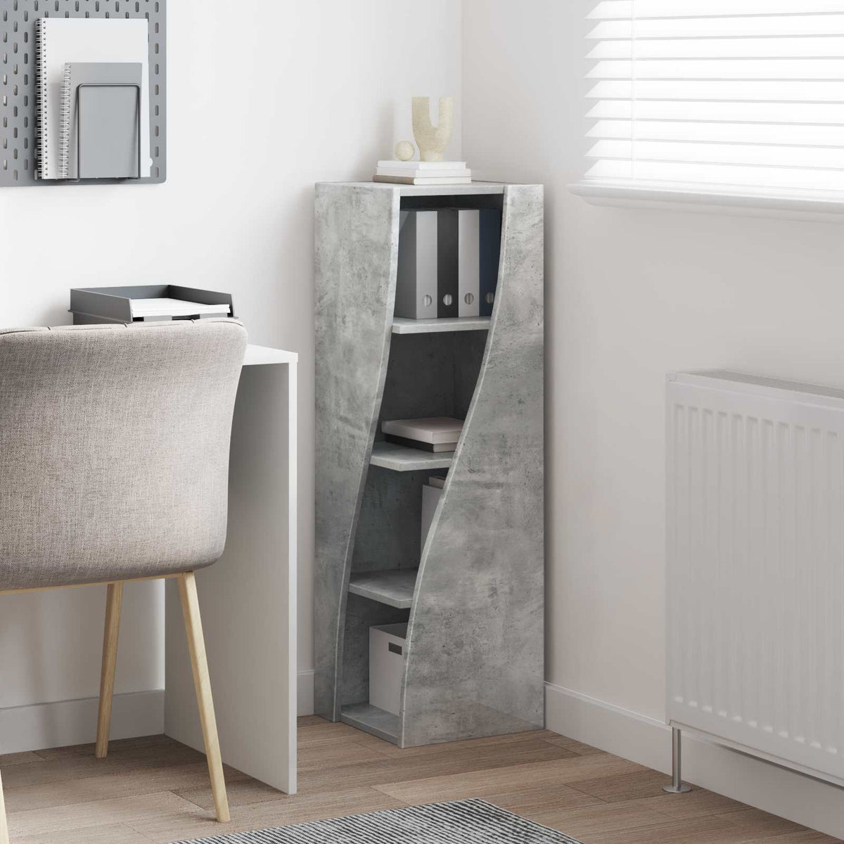 Corner Cabinet Engineered Wood Concrete Grey, image 4