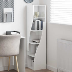 Corner Cabinet Engineered Wood High Gloss White, image 4