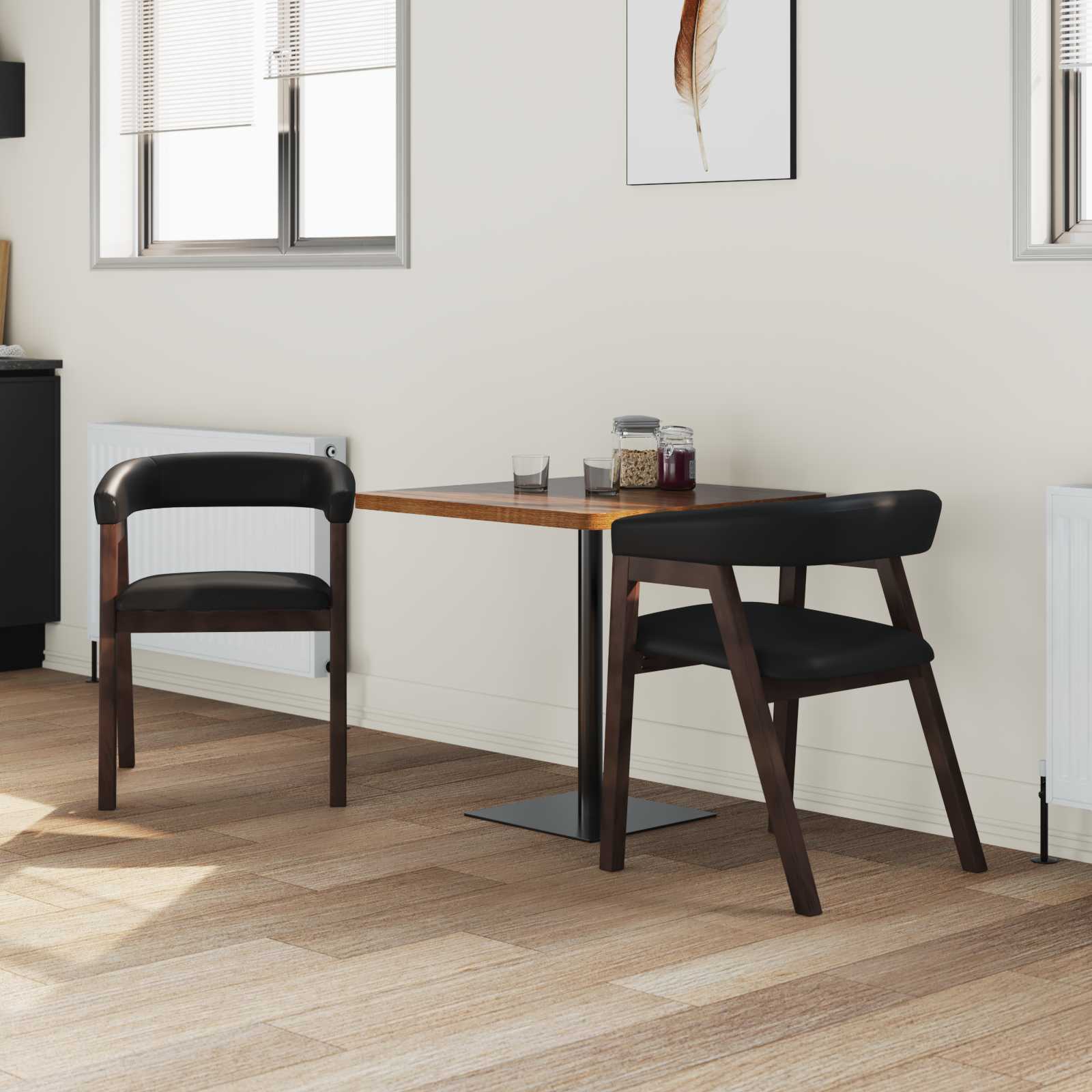 vidaXL Dining Chairs 2 pcs Solid Rubber Wood Light Brown 3