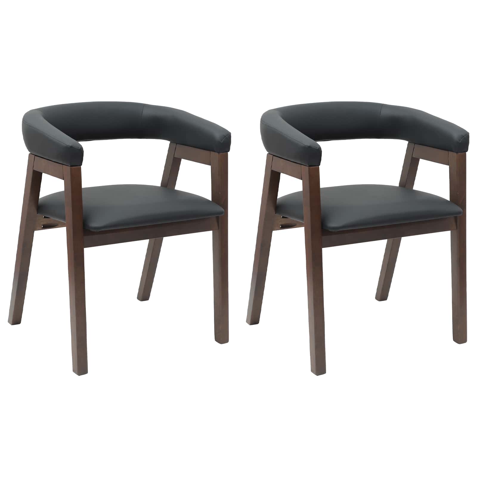 vidaXL Dining Chairs 2 pcs Solid Rubber Wood Light Brown 2