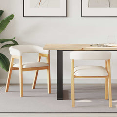 vidaXL Dining Chairs 2 pcs Solid Rubber Wood Natural 54 x 57 x 73 cm 1