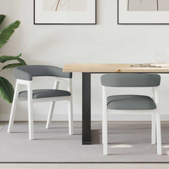 vidaXL Dining Chairs 2 pcs Solid Rubber Wood White 54 x 57 x 73 cm 1