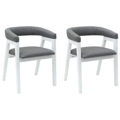 vidaXL Dining Chairs 2 pcs Solid Rubber Wood White 54 x 57 x 73 cm 2