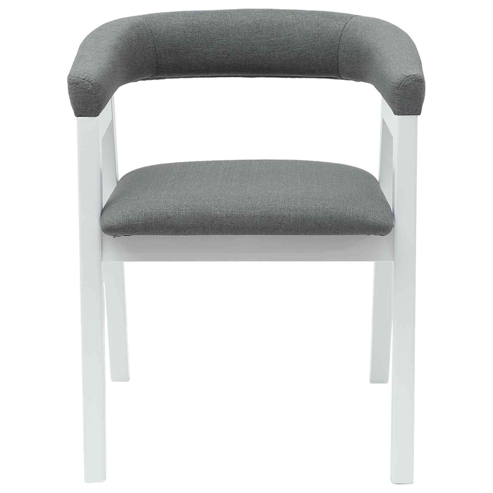 vidaXL Dining Chairs 2 pcs Solid Rubber Wood White 54 x 57 x 73 cm 5
