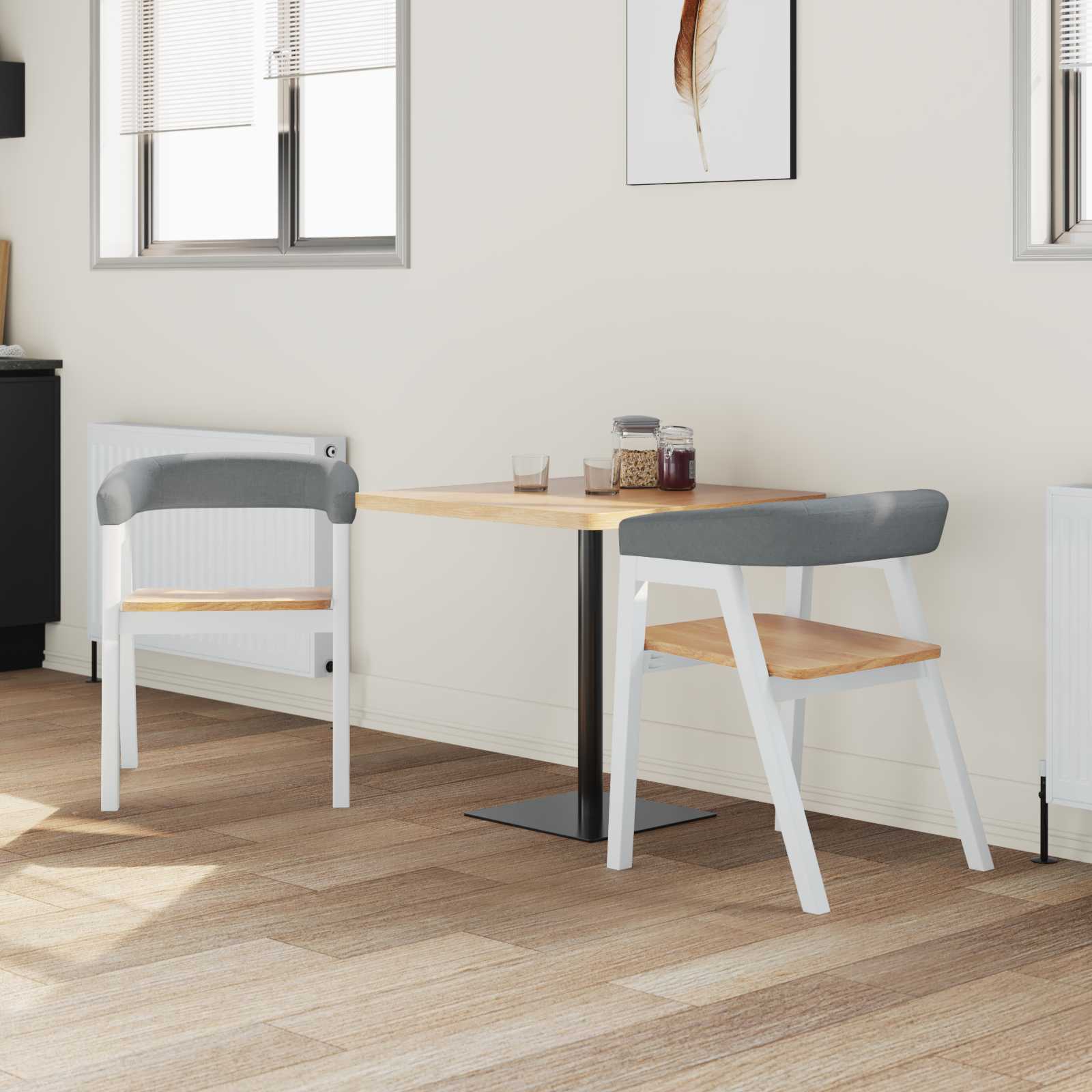 vidaXL Dining Chairs 2 pcs Solid Rubber Wood White 54 x 57 x 73 cm 3