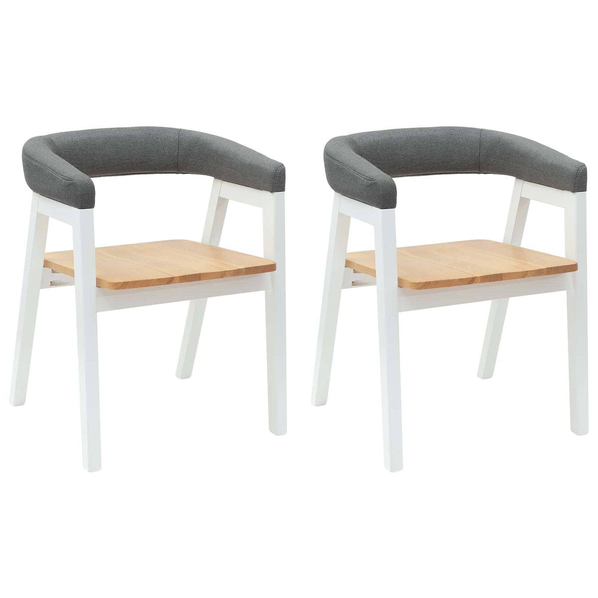 Dining Chairs 2 pcs Solid Rubber Wood White