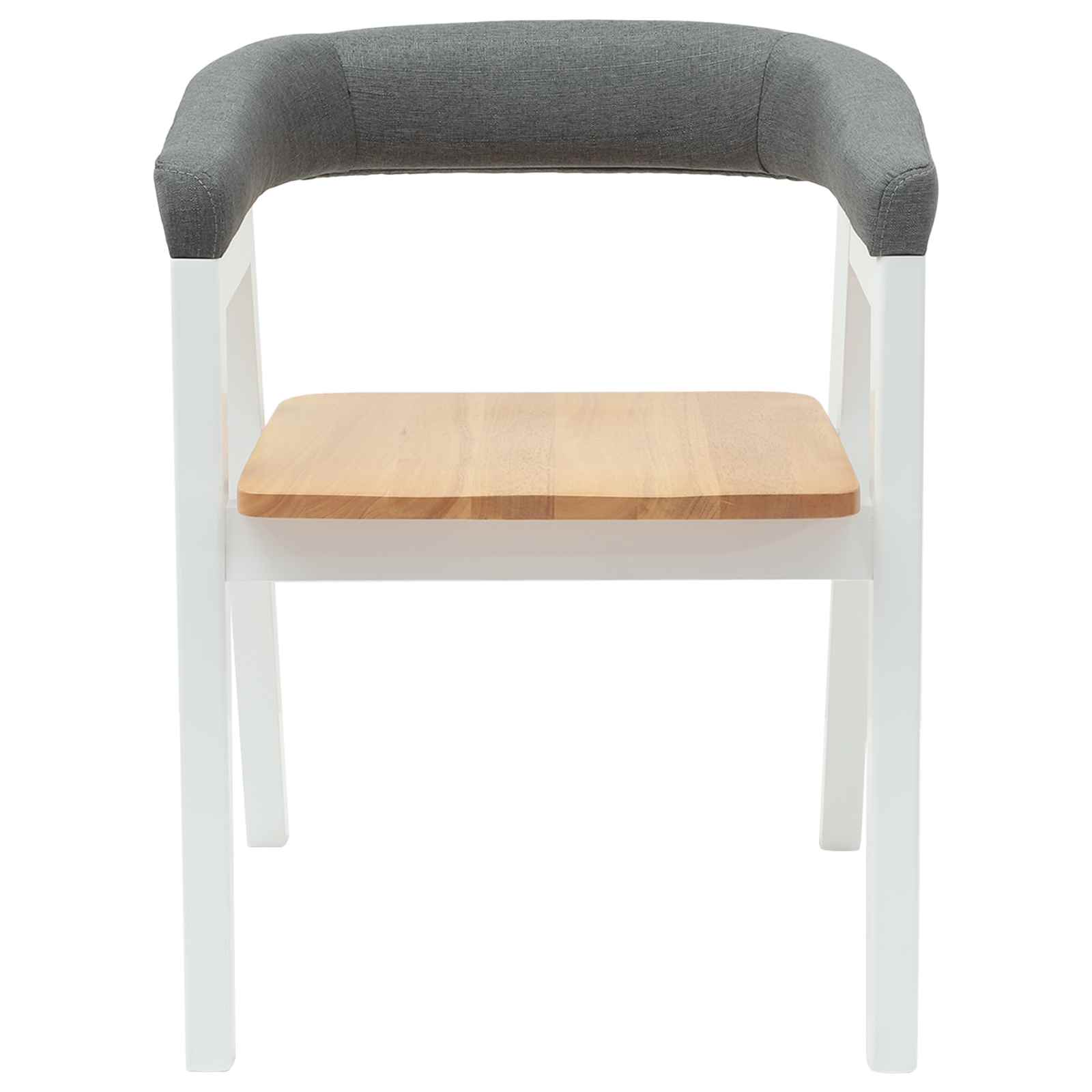 vidaXL Dining Chairs 2 pcs Solid Rubber Wood White 54 x 57 x 73 cm 5