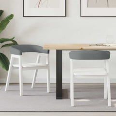 vidaXL Dining Chairs 2 pcs Solid Rubber Wood White 54 x 57 x 73 cm 1