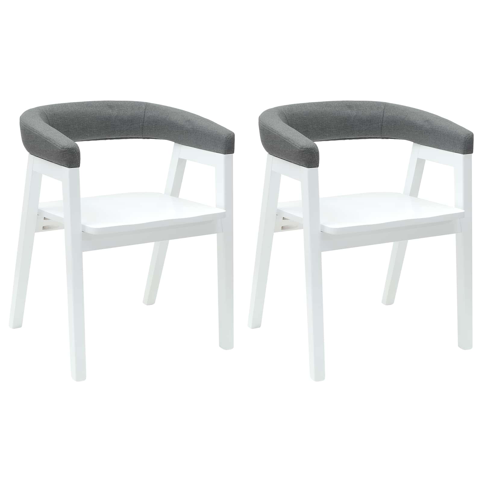 vidaXL Dining Chairs 2 pcs Solid Rubber Wood White 54 x 57 x 73 cm 2