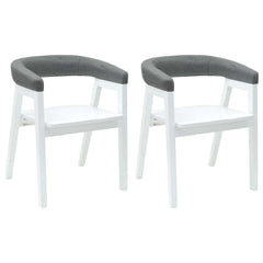 vidaXL Dining Chairs 2 pcs Solid Rubber Wood White 54 x 57 x 73 cm 2