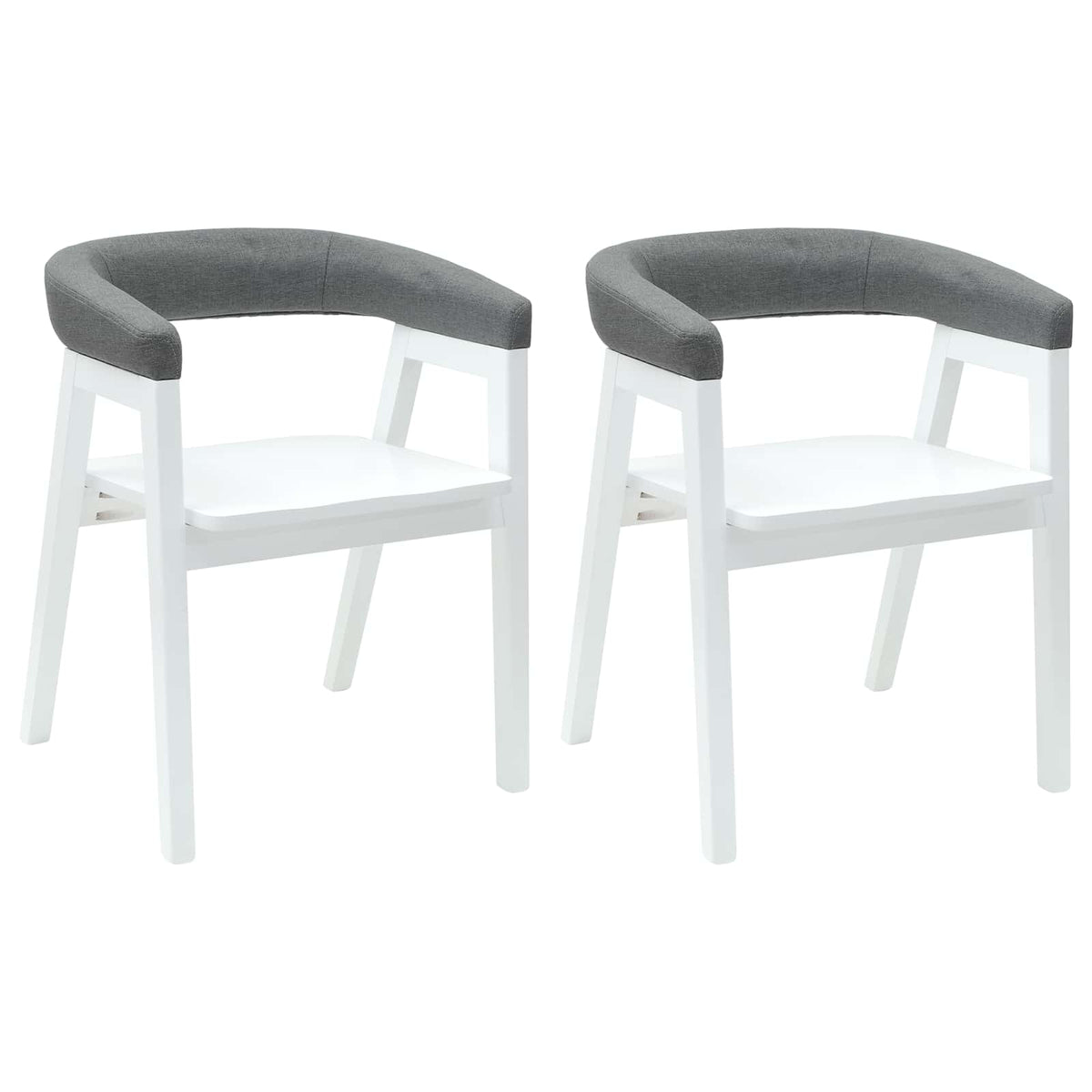 Dining Chairs 2 pcs Solid Rubber Wood White