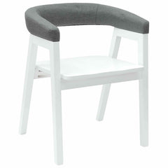 vidaXL Dining Chairs 2 pcs Solid Rubber Wood White 54 x 57 x 73 cm 4