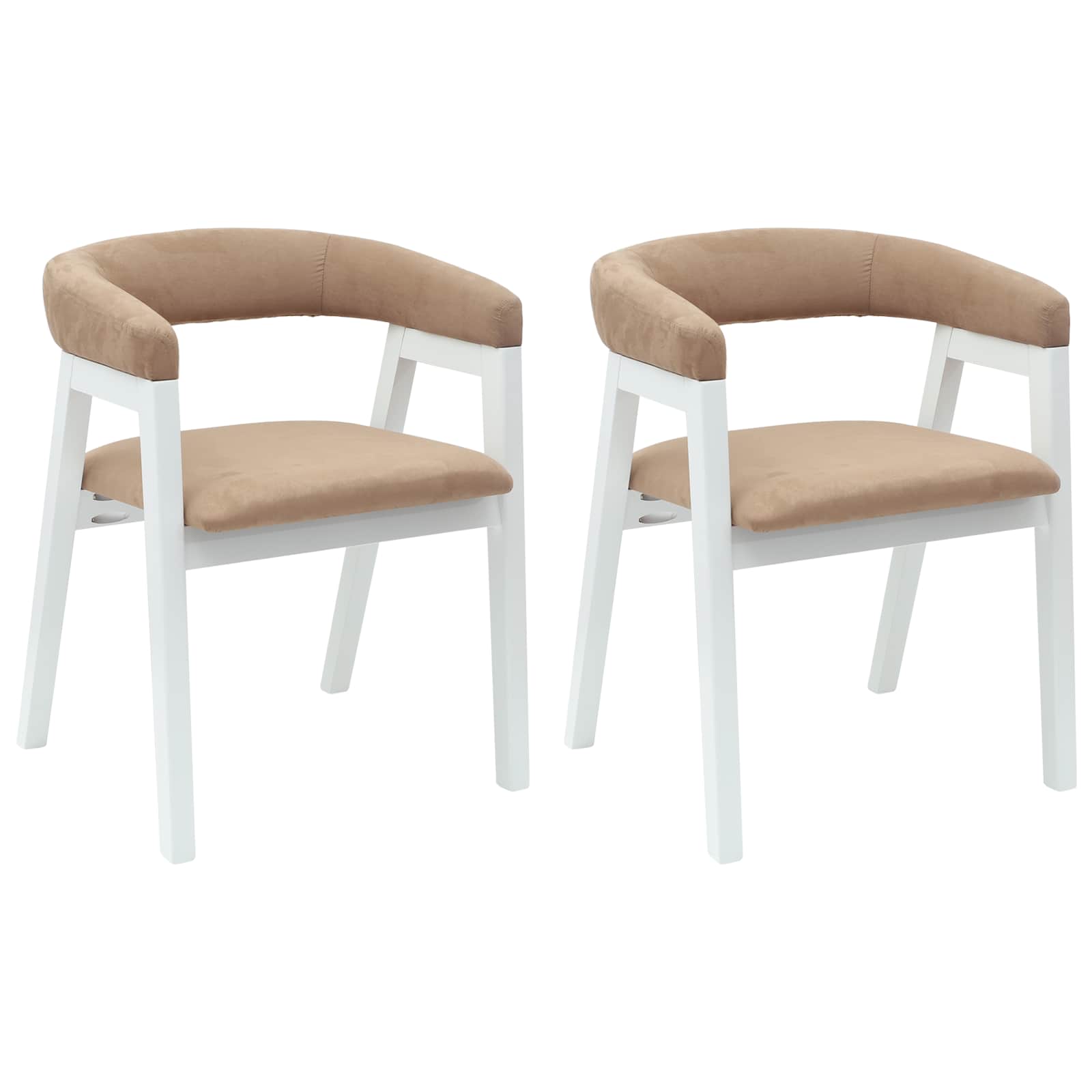 vidaXL Dining Chairs 2 pcs Solid Rubber Wood White 54 x 57 x 73 cm 2