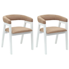 vidaXL Dining Chairs 2 pcs Solid Rubber Wood White 54 x 57 x 73 cm 2