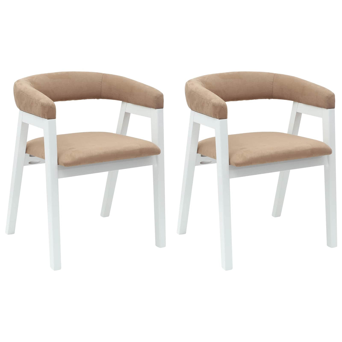 Dining Chairs 2 pcs Solid Rubber Wood White